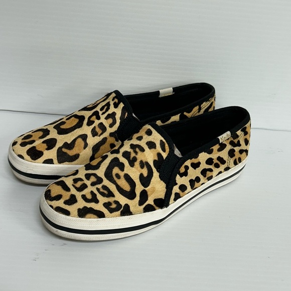 kate spade Shoes - Keds X Kate Spade Calf Hair Animal Print Slip On Double Decker Loafers Size 5.5